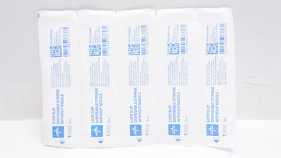 Medline SYR103020 Luer Slip Disposable Without Needle, 3ml - Lot of 5 Packs